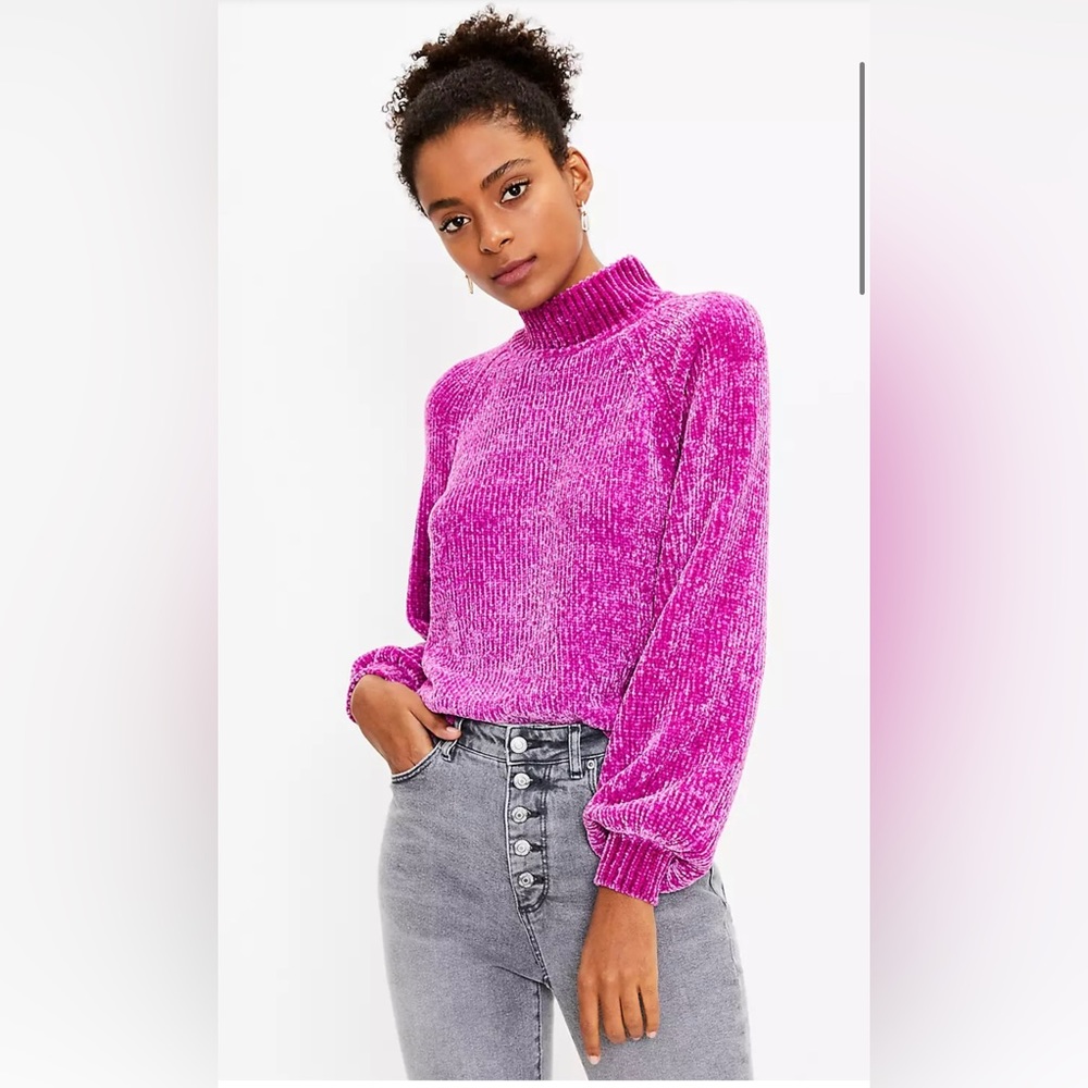 LOFT Mockneck Chenille Sweater